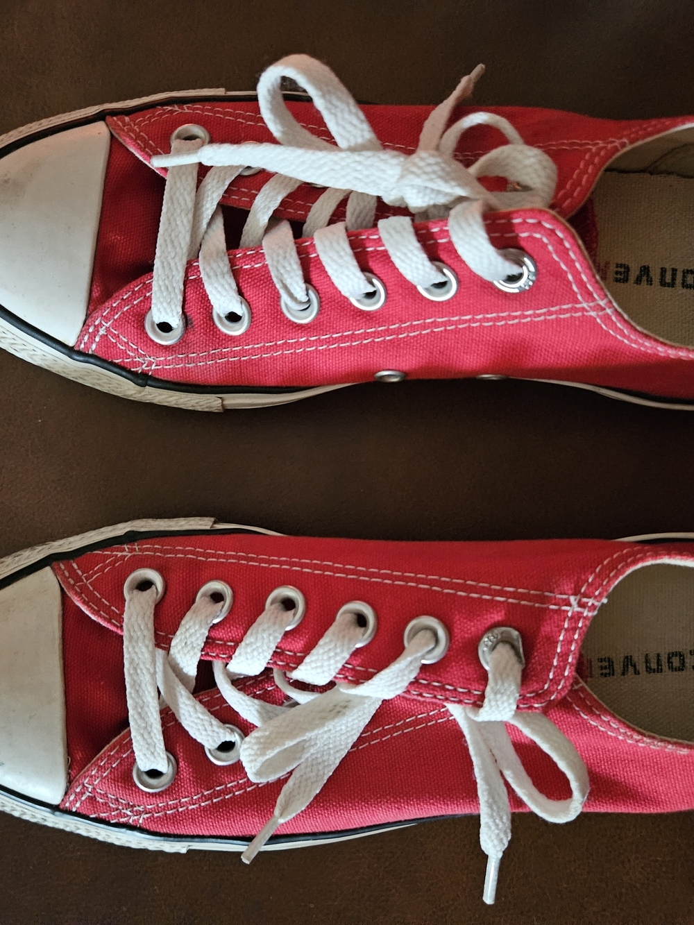 Converse Kids Red Low-Top Canvas Sneakers with White Laces
